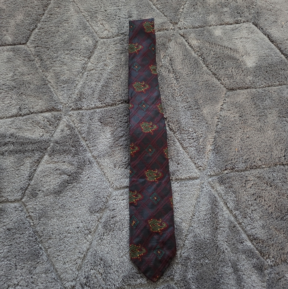 Mens Vintage 100% Silk Multicolor Tie Career Office Party Special Occasion